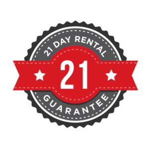 This grey and red 21-Day Rental guarantee badge demonstrates the high-quality property management Hoffman Realty offers to homeowners This grey and red 21-Day Rental guarantee badge demonstrates the high-quality property management Hoffman Realty offers.